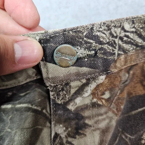 Carhartt B158 CMO RealTree Camo Men's Dungaree 36x34 Canvas Pants Carpenter
